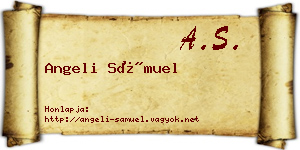 Angeli Sámuel névjegykártya